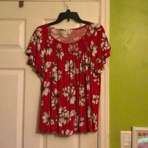 Women’s short sleeve floral shirt
